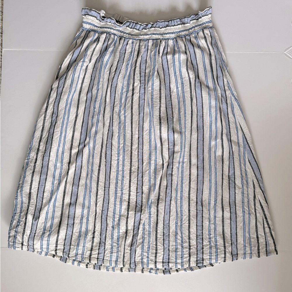 A New Day Skirt - white and blues stripe - size XXL - pockets
